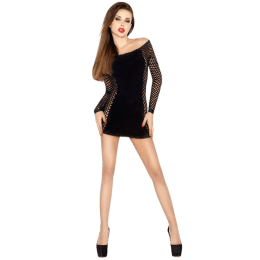 PASSION - WOMAN BS025 BODYSTOCKING BLACK DRESS STYLE ONE SIZE